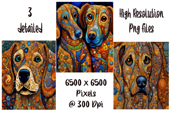 Download Whimsical Patchwork Style Dogs Set of 4 - Premium Resources