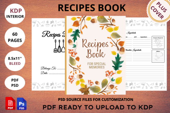 Download Recipes Book Interior + Cover - Premium Resources
