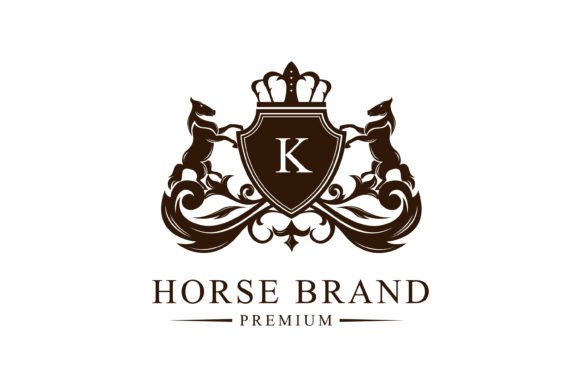 Download Horse Heraldry Emblem Modern Line Logo - Premium Resources