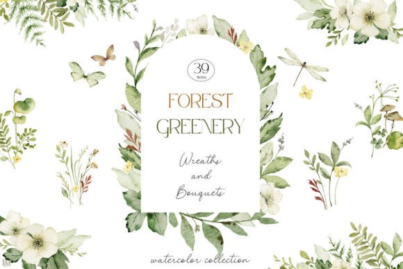 Download Forest Greenery. Wreaths and Bouquets - Greenery Collection